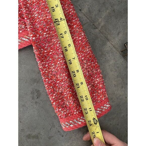 St. John Suit Dress Set Size 8 Wool Blend Tweed Pink Coral White St Classic - Picture 11 of 15